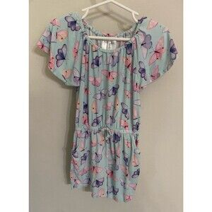 Posh Peanut Bamboo Butterflies Little Girl Toddler Romper Outfit, Size 3T-4T